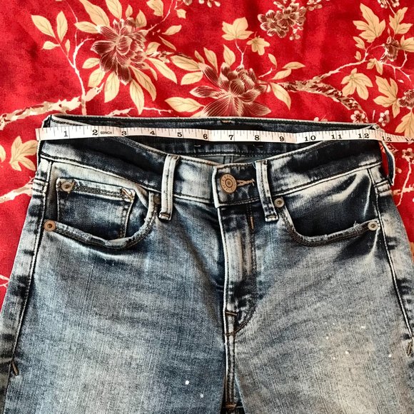 Eco-Friendly Mid-Rise Light Wash Skinny Jeans with Paint Splatter Detail - 00R - Picture 14 of 16